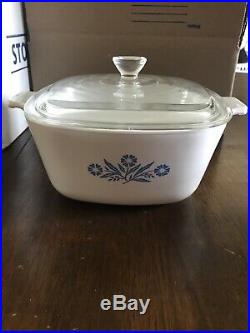 Vintage Corning Ware Casserole Dish with Lid 1.75 Qt CORNFLOWER BLUE P 1 3/4-B