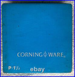 Vintage Corning Ware Casserole NEW In BOX Blue Cornflower Dish Lid P-1 1/2