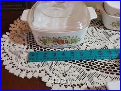 Vintage Corning Ware Cookware Spice of Life 14 Piece Set Includes 5 Glass Lids