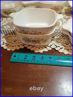 Vintage Corning Ware Cookware Spice of Life 14 Piece Set Includes 5 Glass Lids