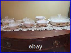 Vintage Corning Ware Cookware Spice of Life 14 Piece Set Includes 5 Glass Lids