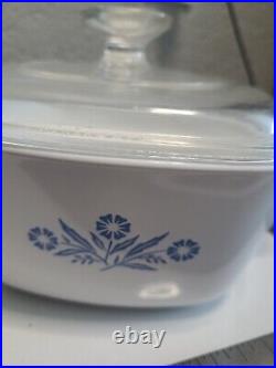 Vintage Corning Ware Cornflower Blue 1960 1.75 Quart Casserole Dish WithLid Hand