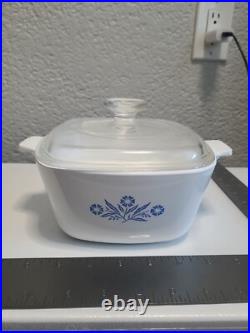 Vintage Corning Ware Cornflower Blue 1960 1.75 Quart Casserole Dish WithLid Hand Vintage Corning Ware Cornflower Blue 1960 1.75 Quart Casserole Dish WithLid Hand