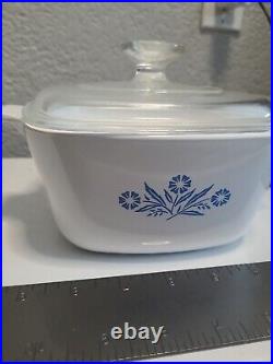 Vintage Corning Ware Cornflower Blue 1960 1.75 Quart Casserole Dish WithLid Hand