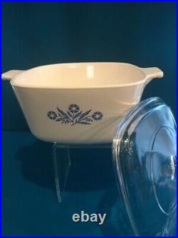 Vintage Corning Ware Cornflower Blue Casserole Dish & Lid, 1-3/4 qt, P-1-3/4-B