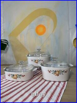 Vintage Corning Ware Dish Set With Lids And Tray