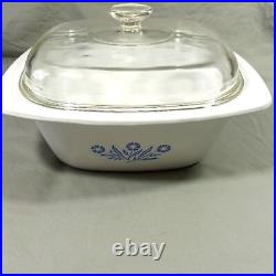 Vintage Corning Ware Dutch Oven 1960s P-34-B Cornflower Blue