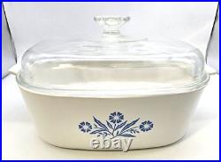 Vintage Corning Ware Dutch Oven 4qt Blue Cornflower A-84-B 4 with A12C Lid