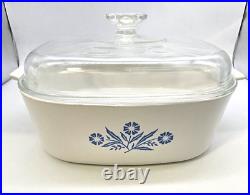 Vintage Corning Ware Dutch Oven 4qt Blue Cornflower A-84-B 4 with A12C Lid