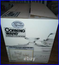 Vintage Corning Ware English Meadow 20621 10-piece Set Chef Master Set Sealed