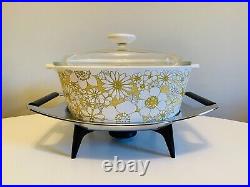 Vintage Corning Ware Floral Bouquet P-540 with Candle Warmer in Box, Unused