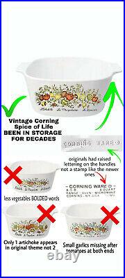 Vintage Corning Ware French Spice of Life 7pc Set Rare 1 artichoke Pattern 479