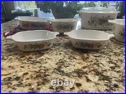Vintage Corning Ware Hologram Stamp, Spice Of Life Set 6 Pieces With Lids