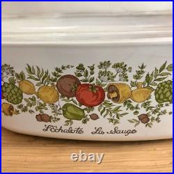 Vintage Corning Ware L'Echalote La Sauge 4 Quart Spice of Life Casserole Baking