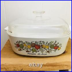 Vintage Corning Ware L'Echalote La Sauge 4 Quart Spice of Life Casserole Baking