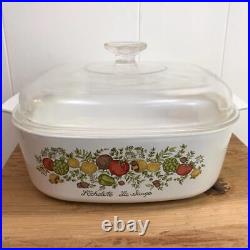 Vintage Corning Ware L'Echalote La Sauge 4 Quart Spice of Life Casserole Baking