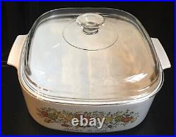 Vintage Corning Ware L'Echalote La Sauge Spice Of Life A-84-B 4Qt with Pyrex Lid