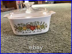 Vintage Corning Ware LE PERSIL LA SAUGE A-1 1/2 -B 1 1/2 q casserole has A7C lid