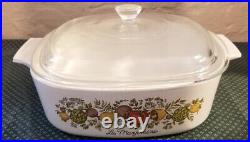 Vintage Corning Ware La Marjolaine A-2-B Spice Of Life with Pyrex 2 QT A 9 C Lid