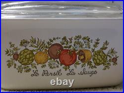 Vintage Corning Ware Le Persil La Sauge Spice of Life P-4-B 7 x5.5 x3