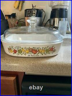 Vintage Corning Ware Le Romarin Casserole Dish! Glass Top! Rare Vintage