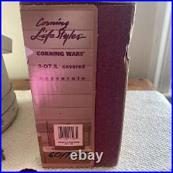 Vintage Corning Ware Lifestyles Quilt Heart Casserole MIB 3QT