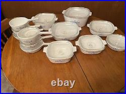 Vintage Corning Ware Original Set Dishes, No Damage. 13 Dishes, 12 Lids