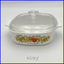 Vintage Corning Ware Original Spice of Life Set Of 3 Square Casserole Lidded