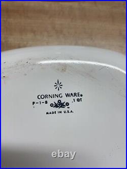 Vintage Corning Ware P-1-B Blue Cornflower 1 Quart Excellent Condition With Lid