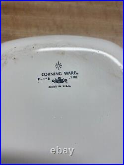 Vintage Corning Ware P-1-B Blue Cornflower 1 Quart Excellent Condition With Lid