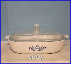 Vintage Corning Ware P-10-B Blue Cornflower 10 Casserole With Lid 1960's USA