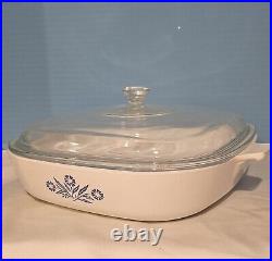 Vintage Corning Ware P-10-B Blue Cornflower 10 Casserole With Lid 1960's USA