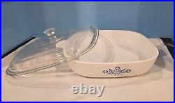 Vintage Corning Ware P-10-B Blue Cornflower 10 Casserole With Lid 1960's USA