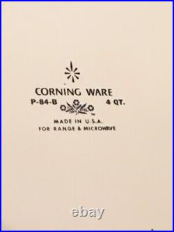 Vintage Corning Ware P-84-B Blue Cornflower 4 qt Casserole With Glass Lid