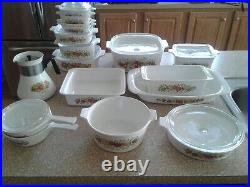 Vintage Corning Ware Pyrex 24 piece Spice Of Life Casserole Oven Cookin Dishes