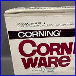 Vintage Corning Ware SHADOW IRIS 6 Piece Casserole Set NEW Sealed Box A300-333