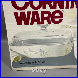 Vintage Corning Ware SHADOW IRIS 6 Piece Casserole Set NEW Sealed Box A300-333