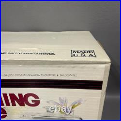 Vintage Corning Ware SHADOW IRIS 6 Piece Casserole Set NEW Sealed Box A300-333