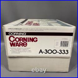 Vintage Corning Ware SHADOW IRIS 6 Piece Casserole Set NEW Sealed Box A300-333