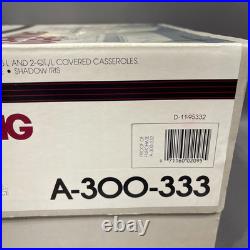 Vintage Corning Ware SHADOW IRIS 6 Piece Casserole Set NEW Sealed Box A300-333