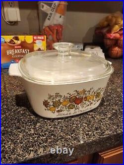Vintage Corning Ware SPICE OF LIFE Casserole A-3-B, 3 Quart withLid L'Echalote