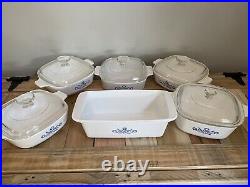 Vintage Corning Ware Set 1 Quart Blue Cornflower Casserole Dish P-1-B P-315 A-1B