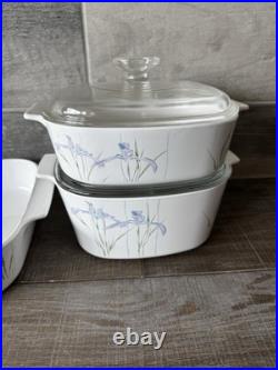 Vintage Corning Ware Shadow Irish Casserole With Lid (2) Lasagna Pan(1) 5pcs