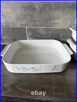 Vintage Corning Ware Shadow Irish Casserole With Lid (2) Lasagna Pan(1) 5pcs