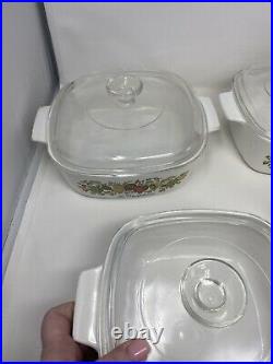 Vintage Corning Ware Spice Of Life 10 Piece Set With Lids