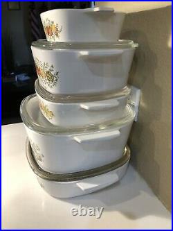 Vintage Corning Ware Spice Of Life 9 Piece Set with Lids Except the Little One EUC
