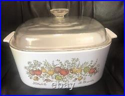 Vintage Corning Ware Spice Of Life A-5-b Casserole Dish 5 Liter With LID
