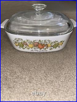 Vintage Corning Ware Spice Of Life La Marjolaine A-2-B 2 Quart Dish with Lid