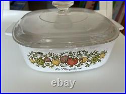 Vintage Corning Ware Spice Of Life La Marjolaine A-2-B 2 quart dish with Lid