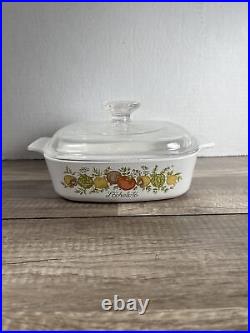 Vintage Corning Ware Spice Of Life La Romarin Casserole Dish A-10-B withPyrex Lid